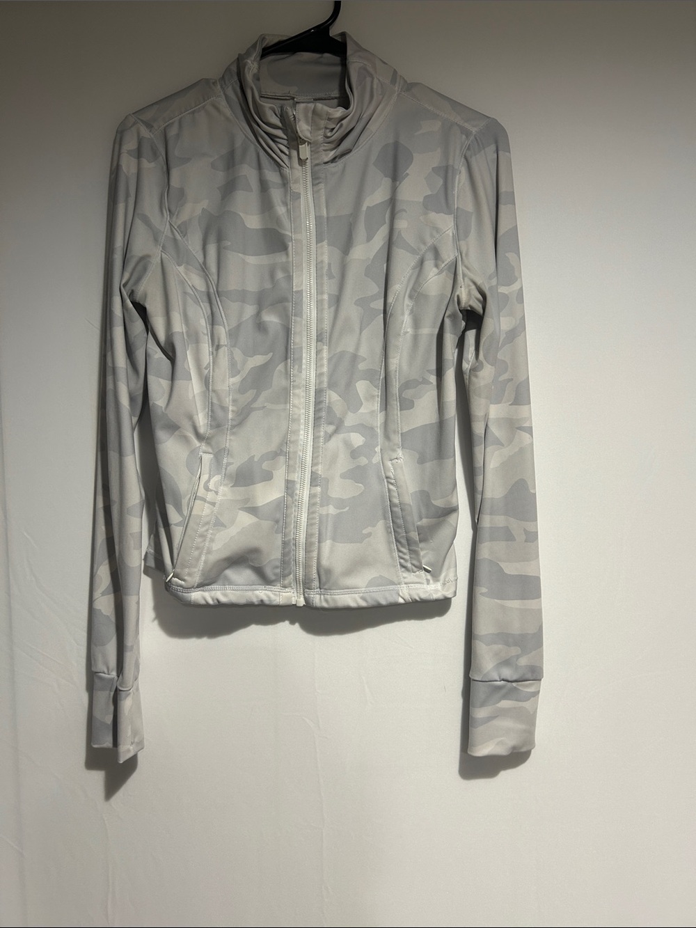 90 Degree By Reflex White & Light Gray Camo Zip Bomber Jacket